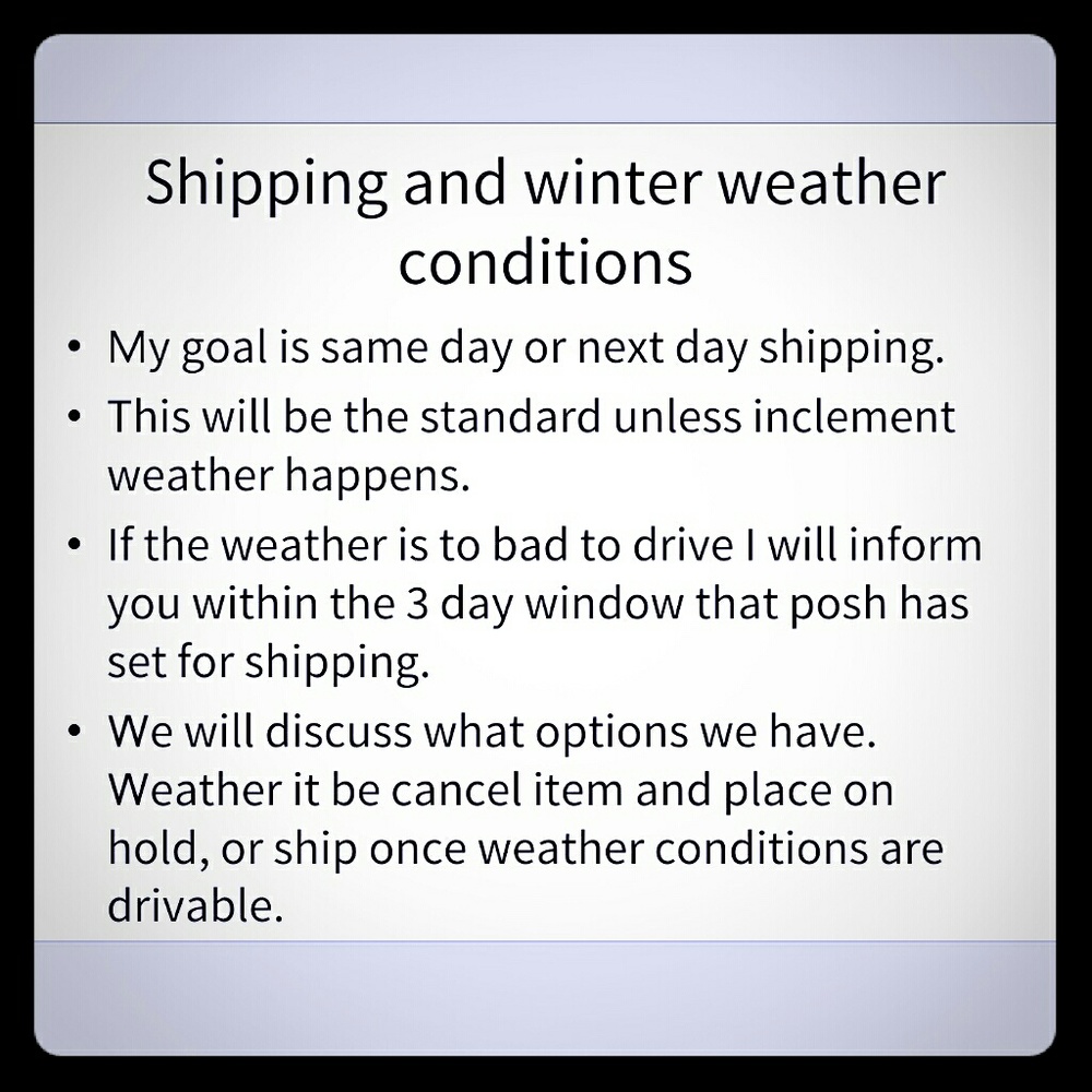Shipping during winter months.